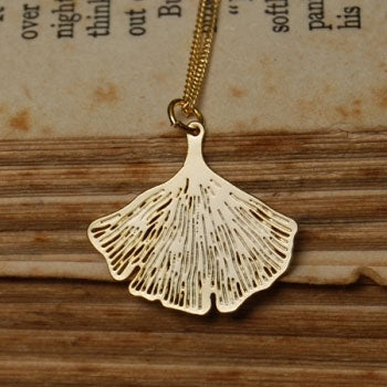 Pigeonhole Gingko Gold Pendant Necklace