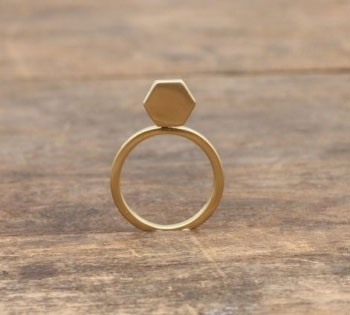 Pigeonhole Gold Hexagon Ring