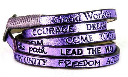 Good Works Make A Difference Rainbow Metallic Wrap Around Bracelet