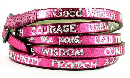 Good Works Make A Difference Rainbow Metallic Wrap Around Bracelet