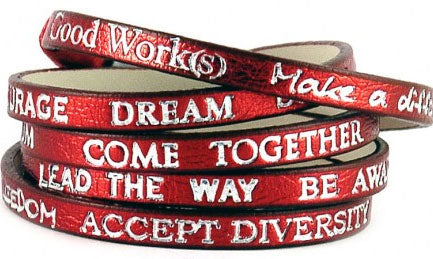 Good Works Make A Difference Rainbow Metallic Wrap Around Bracelet