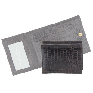 Manzoni Leather Croc Print Women's Wallet (Style W41C)