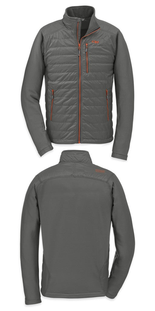 The Outdoor Research Acetylene jacket. A hybrid mid layer with mapped warmth and wicking areas