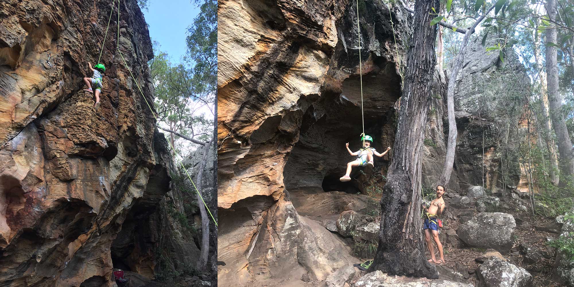 Kids and youth rock climbing