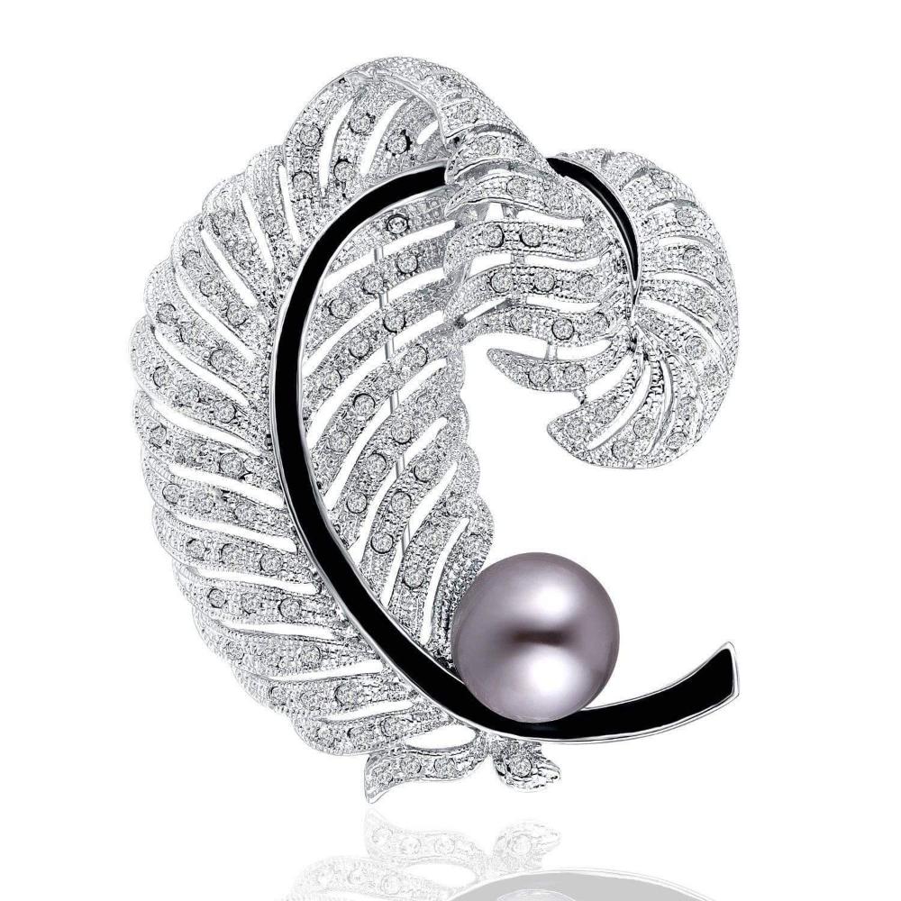 Love Pearl & Feather Brooch | Brooch – PLATO H