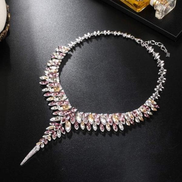 NIAGARA STRANDAGE, Multi-Colored, Rhodium Plating, Crystals – PLATO H NIAGARA STRANDAGE, Multi-Colored, Rhodium Plating, Crystals – PLATO H