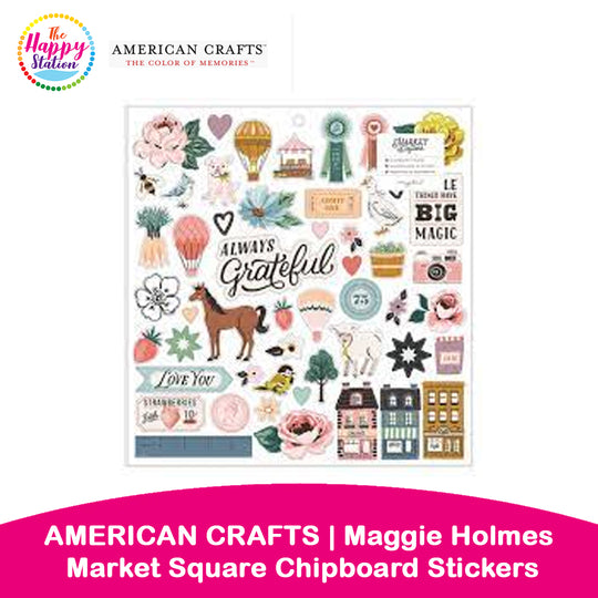 AMERICAN CRAFTS | Maggie Holmes Market Square Chipboard Stickers Image 1