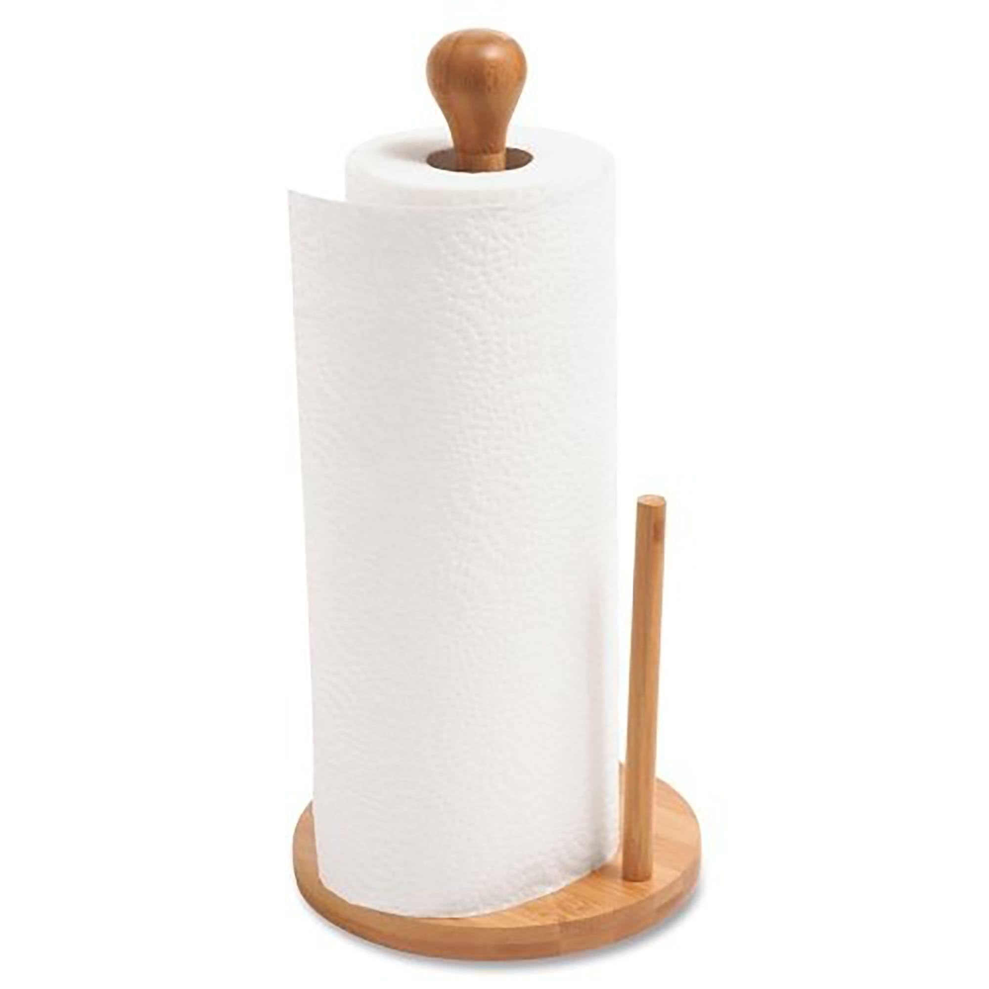 Qi Bamboo Vertical Countertop Paper Towel Holder Stand 10626