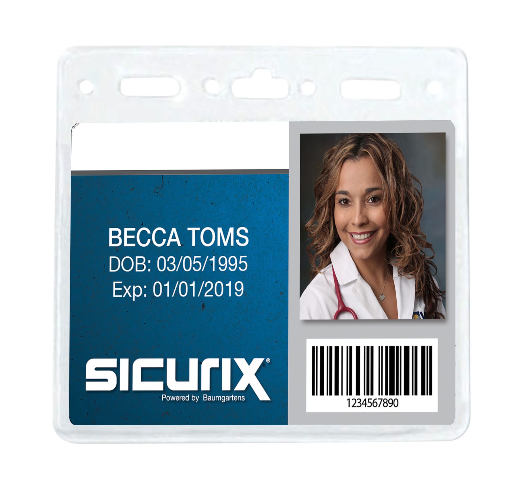 SICURIX Standard Badge Holders Horizontal 50 Pack CLEAR (67830 ...