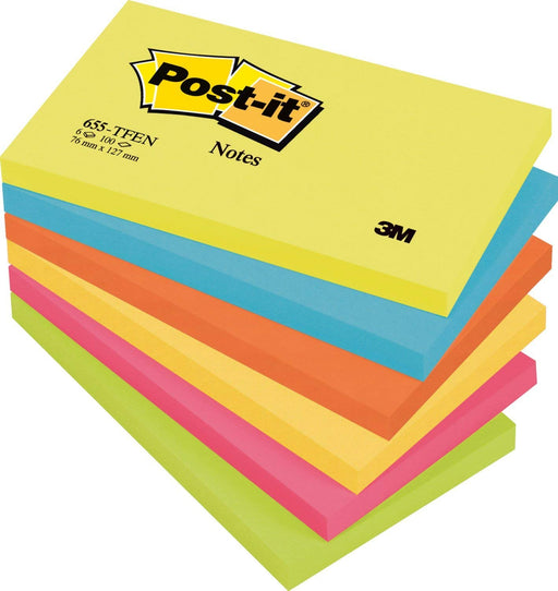 Post-it Notes 76 x 76 mm Super Sticky Notes Rio Colour Collection,  Multicolor, 6 Pads (90 Sheets per pad)