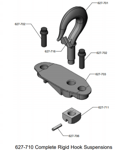 Lodestar takel deel: rigide bovenste haak/wielophanging kraag- groot frame r, rr. Deel nr. 35479