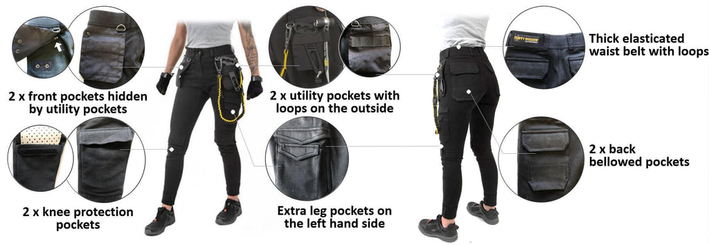 ladies black work trousers with pockets