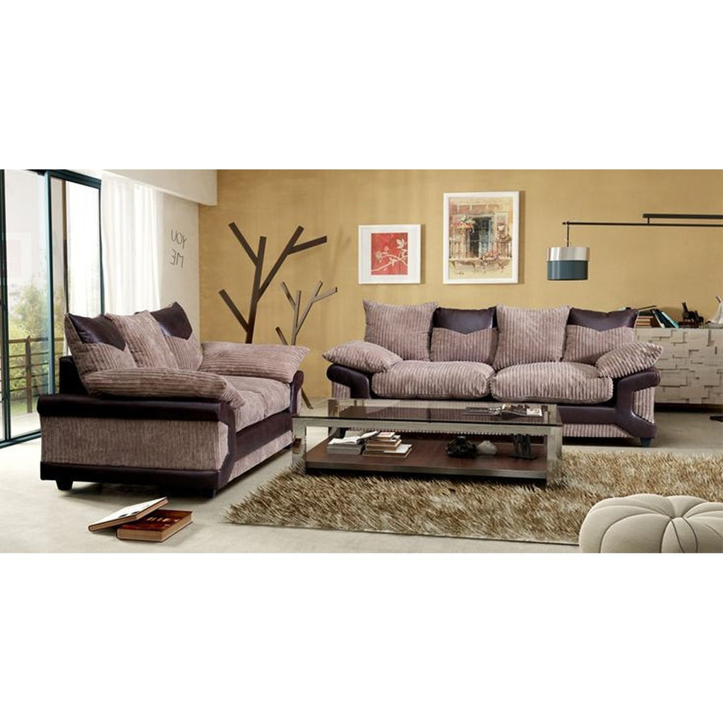 Cheap Sofa UK Cammie Fabric Sofa Set Brown Beige Sale On