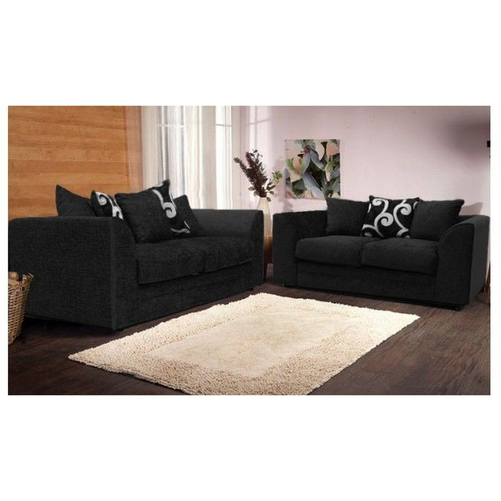 Cheap Sofa UK Jackson Chenille Black Fabric Sofa Collection