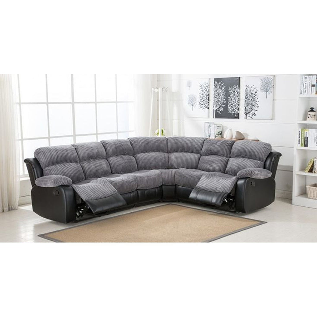 Cheap Sofa UK Cambridge Grey Fabric Reclining Corner Sofa