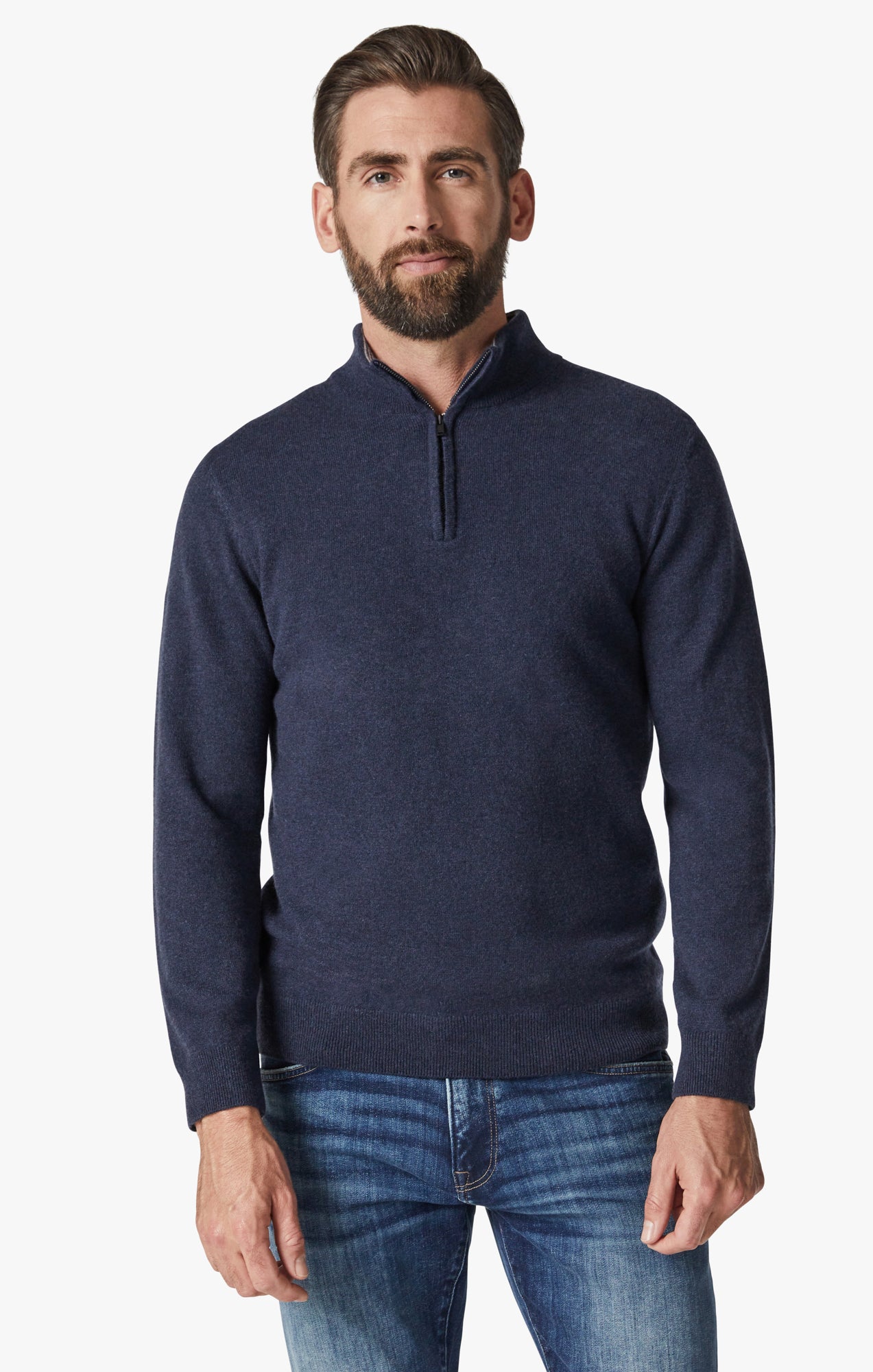 Cashmere Crew Neck Sweater In Charcoal – 34 Heritage Canada