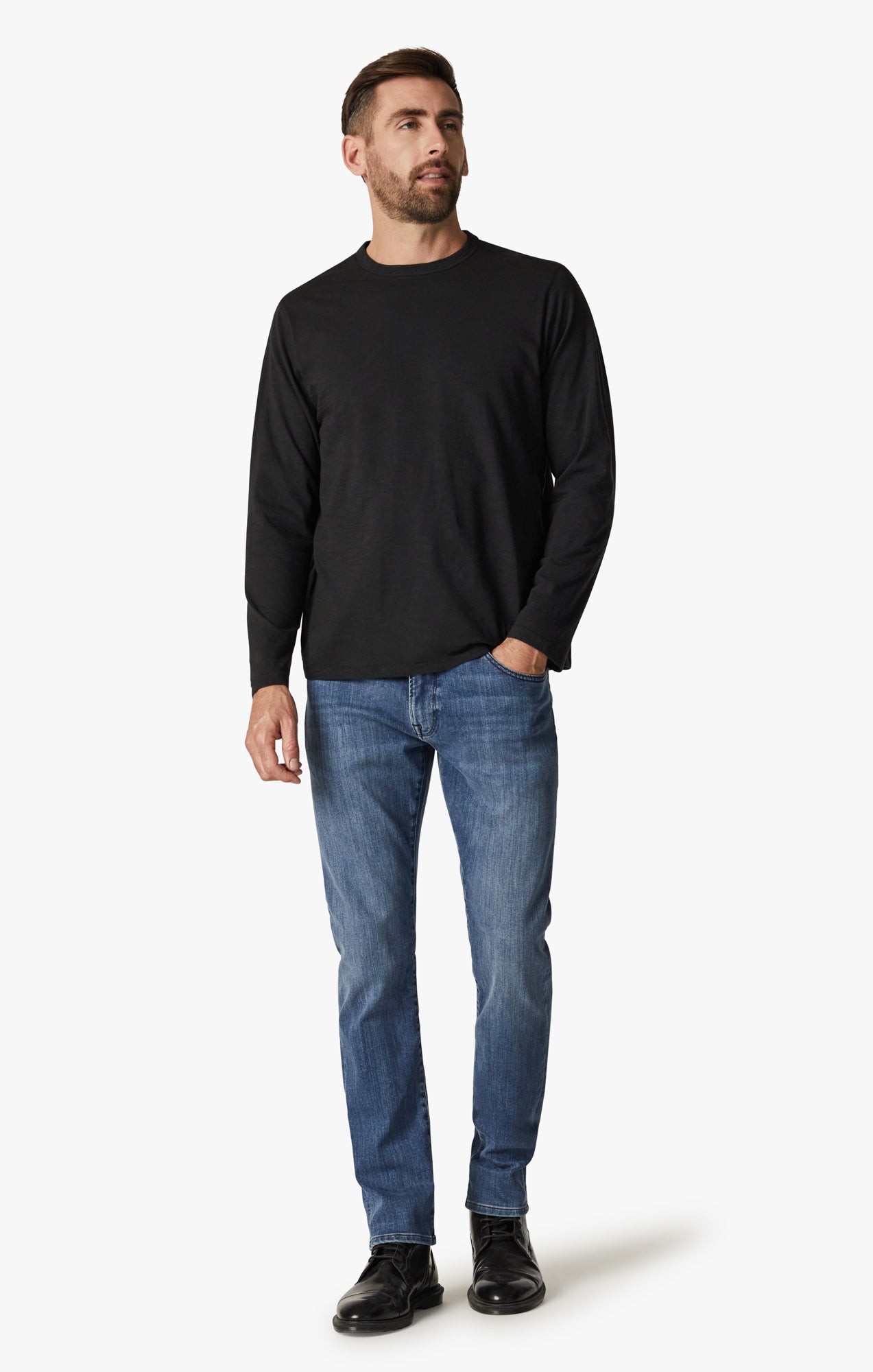 34 Heritage Men's Slub Crew Neck T-Shirt in Black – 34 Heritage Canada