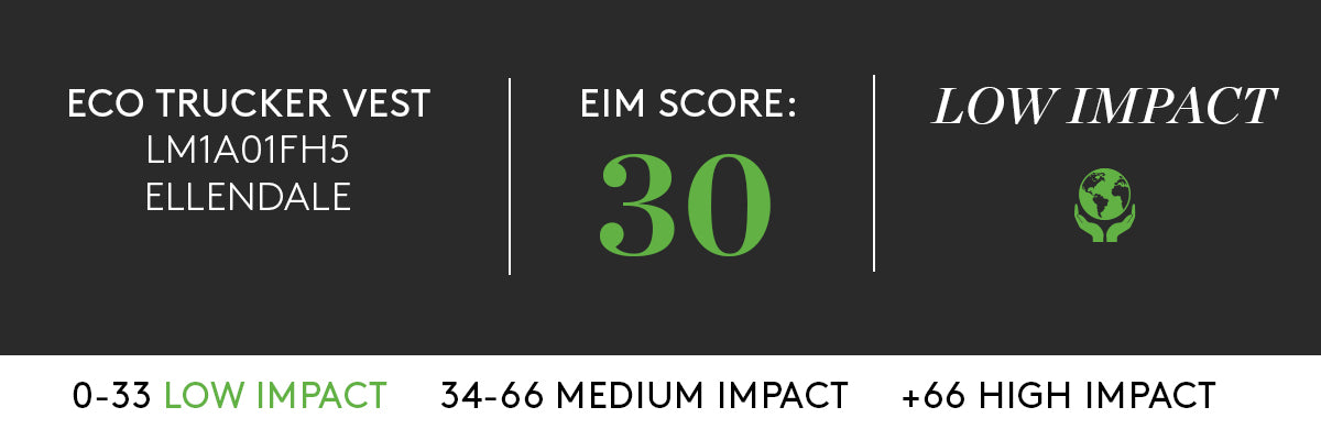 ECO TRUCKER VEST WITH LOW IMPACT EIM SCORE OF 30