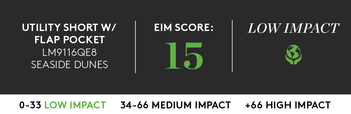 UTILITY SHORT WITH LOW IMPACT EIM SCORE OF 15