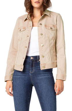 tan denim jacket