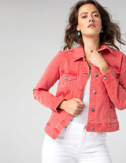 coral denim jacket