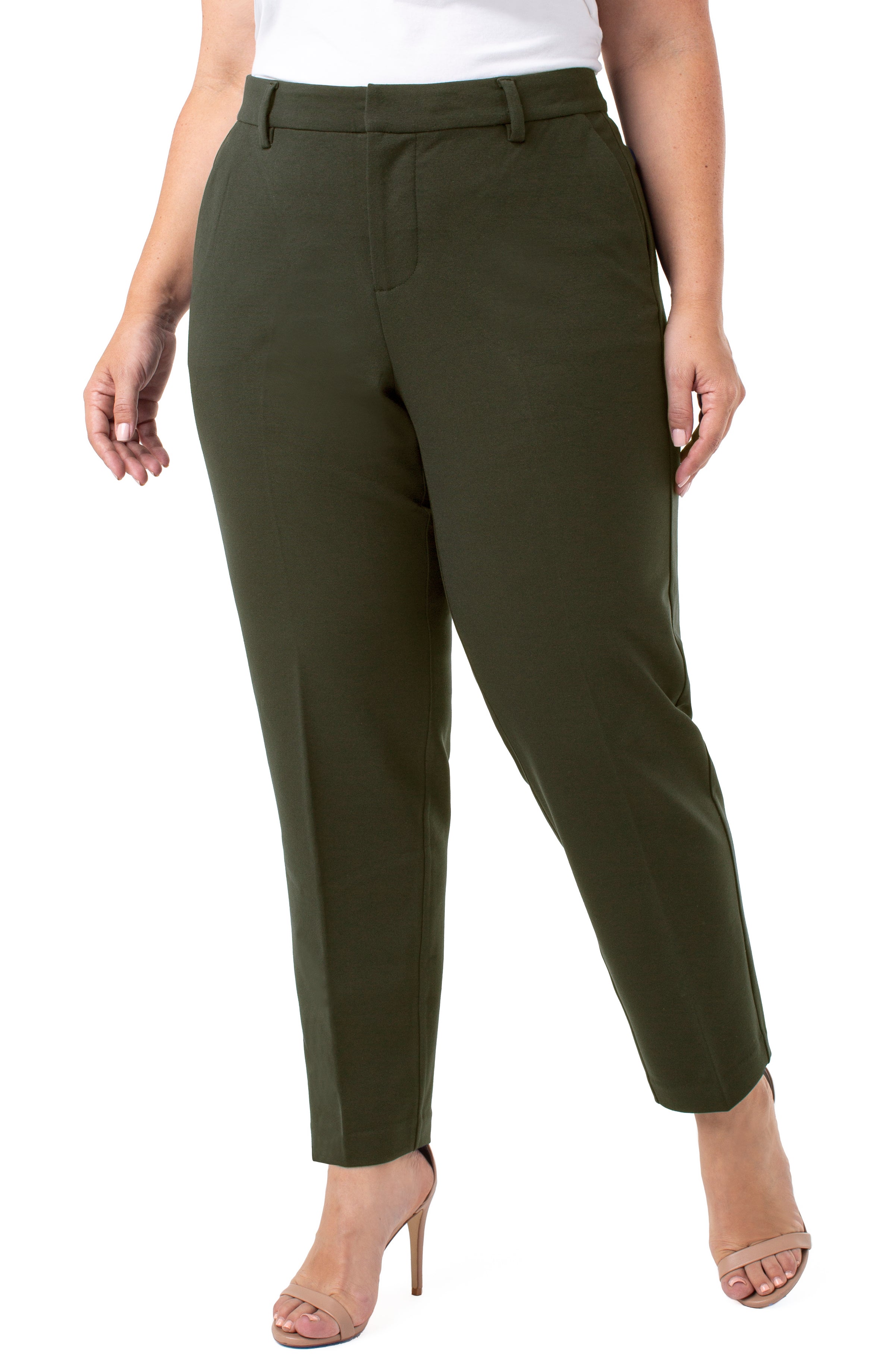 Liverpool High Rise Wide Leg Pant in Olive 16