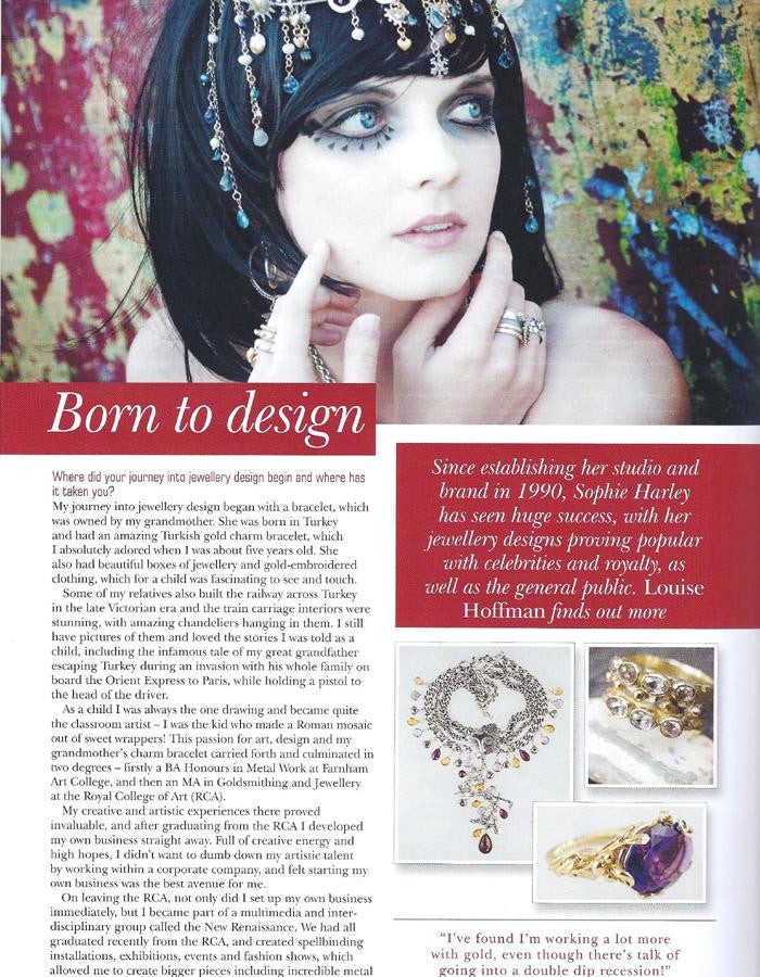 Jewellery Focus October 2011 issue features Sophie Harley