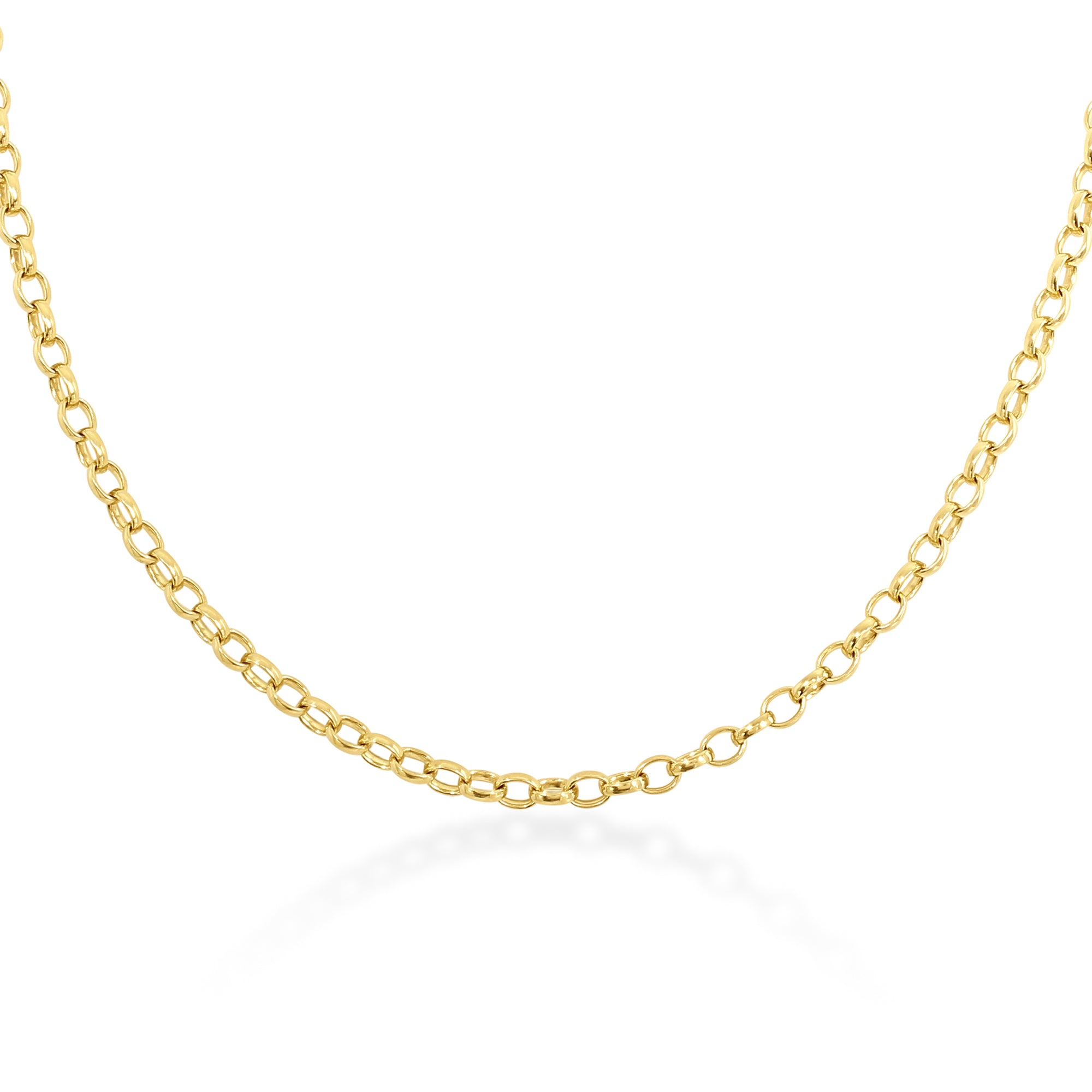 Image of 18ct Solid Gold Medium Oval Belcher Chain