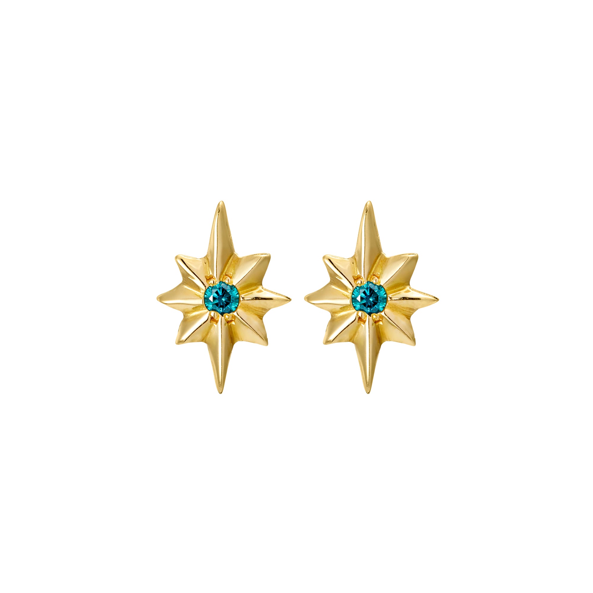 Image of Blue Diamond North Star Stud Earrings