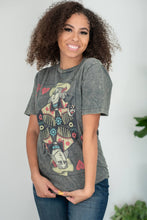 Load image into Gallery viewer, Lotus Fashion Wild West Card Graphic Tee in Stone Grey