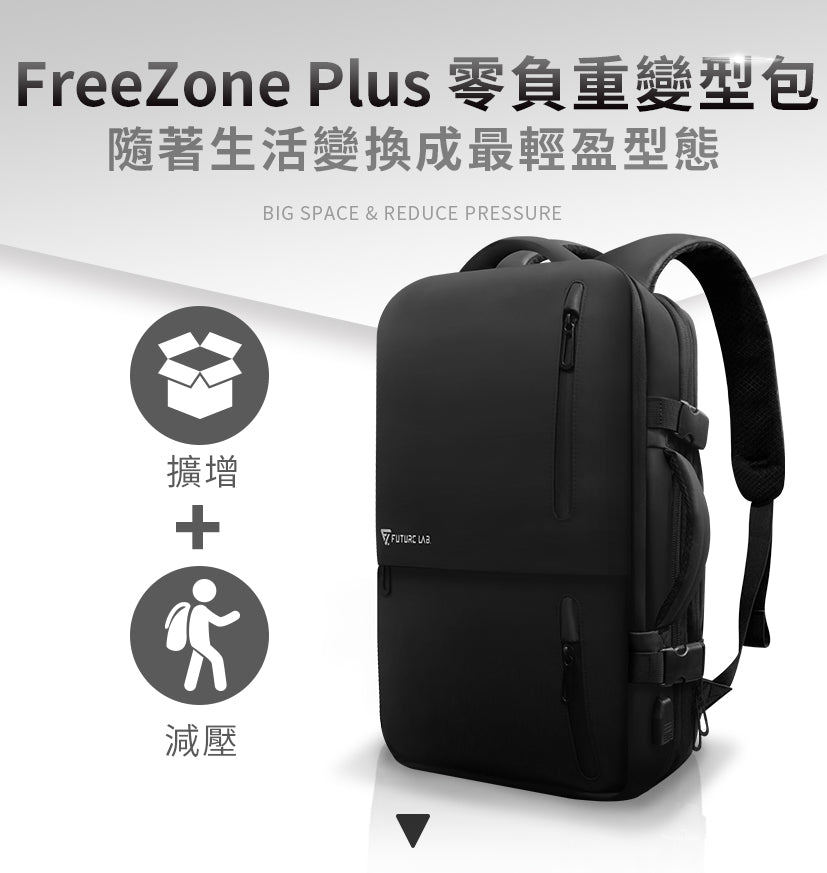 FutureLab-FreeZonePlus零負重變型包-三層變形設計