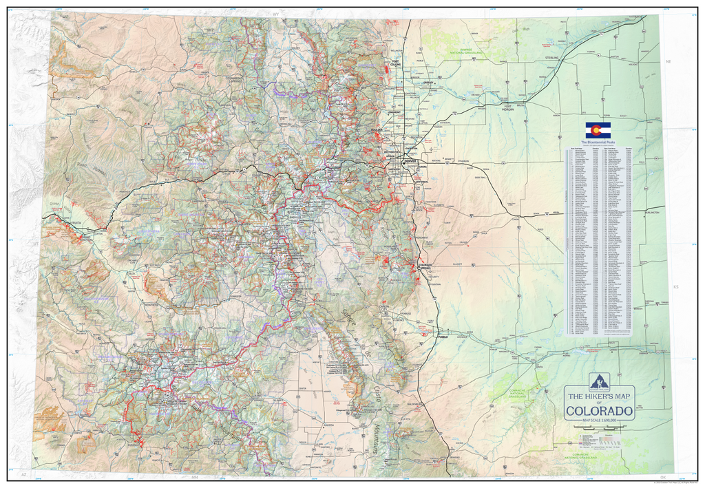 58 Colorado 14ers Map 18x24 Poster Best Maps Ever