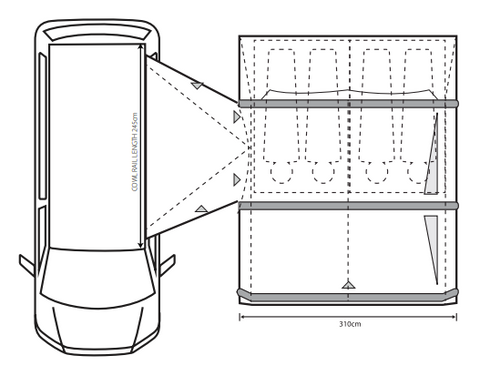 Outdoor Revolution Movelite T3E Inflatable Driveaway Air Awning (2023)