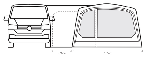 Outdoor Revolution Movelite T3E Inflatable Driveaway Air Awning (2023) Floor Plan