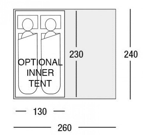 Floorplan of Sunncamp Ultima Versara 260 Caravan Awning Driveaway SF1912