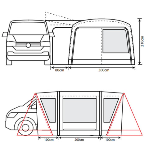 Outdoor Revolution Cayman Combo Air (Low/Mid) Inflatable Drive-Away Awning + Free Footprint (2022)