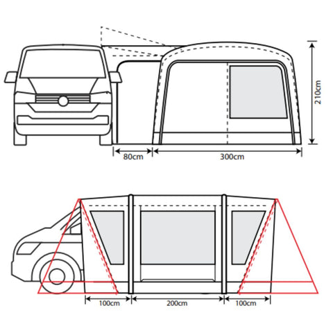 Outdoor Revolution Cayman Combo PC (Low/Mid) Inflatable Drive-Away Awning + Free Footprint (2022)