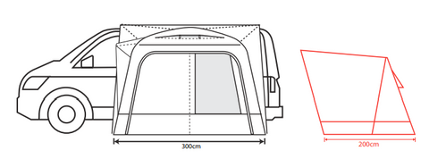 Outdoor Revolution Cayman F/G (Low/Mid/High) Lightweight Poled Drive-Away Awning + Free Footprint (2021)