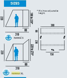 Trigano Hawaii Inflatable Awning Sizes