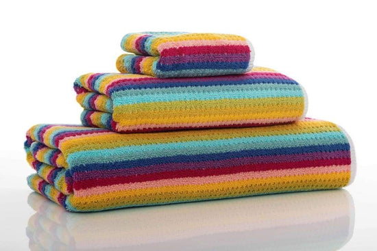 multicolor bath towels