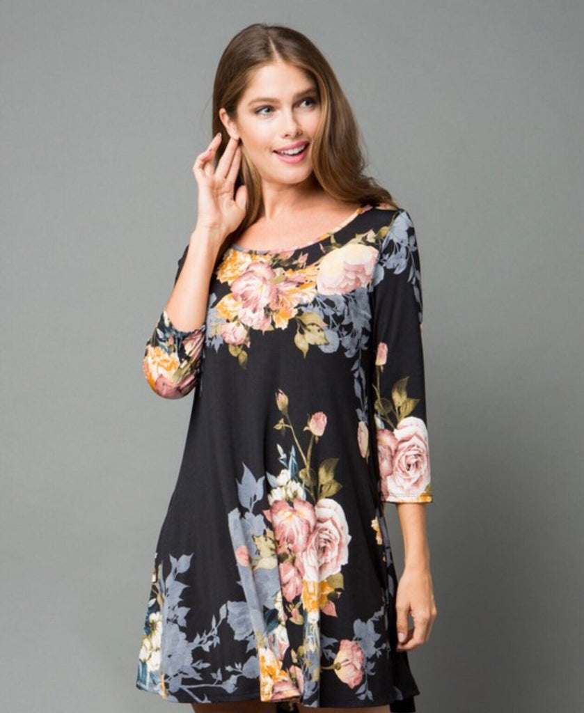 black floral tunic