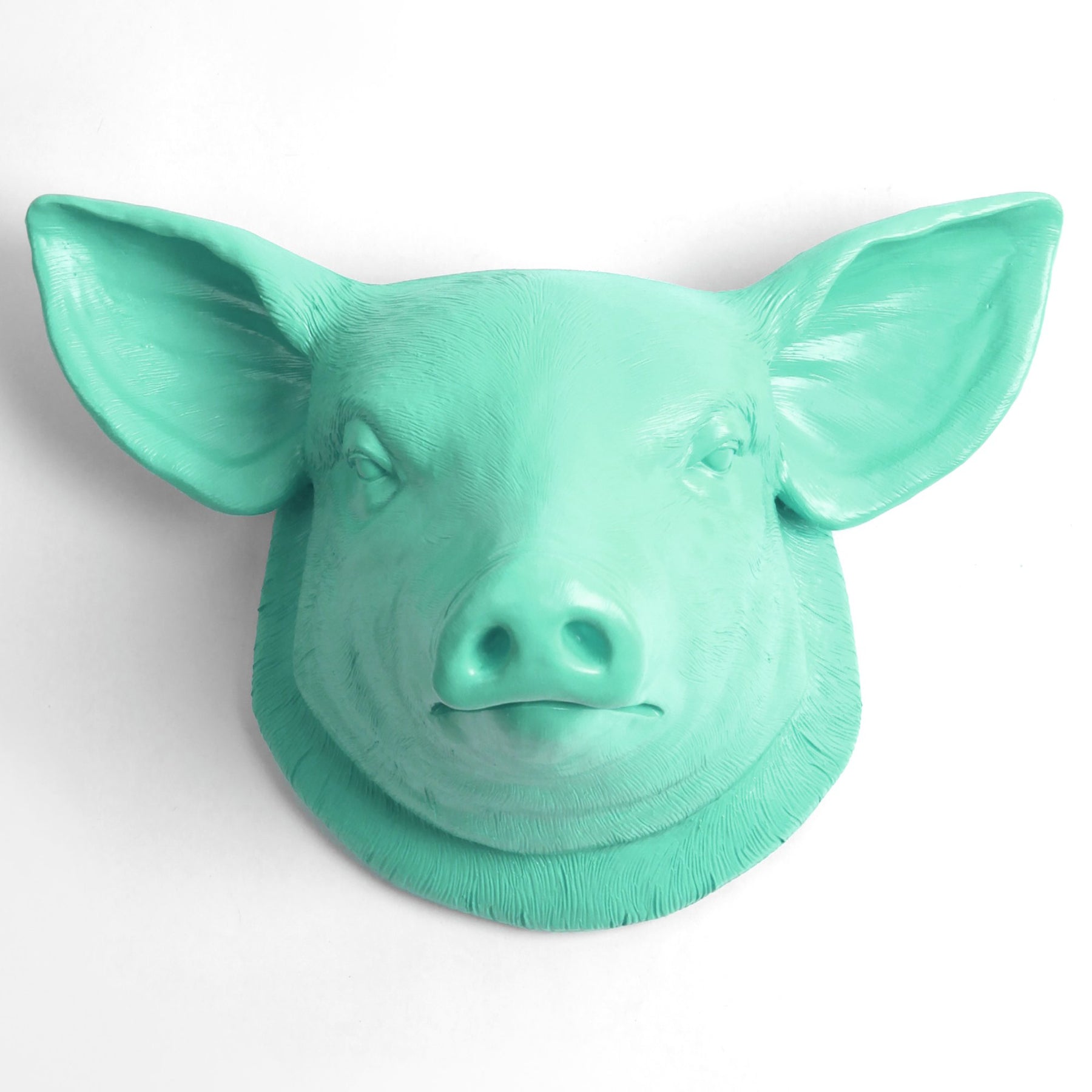 The Hamlet in Turquoise Modern Farmhouse Home Decor, Faux Pig