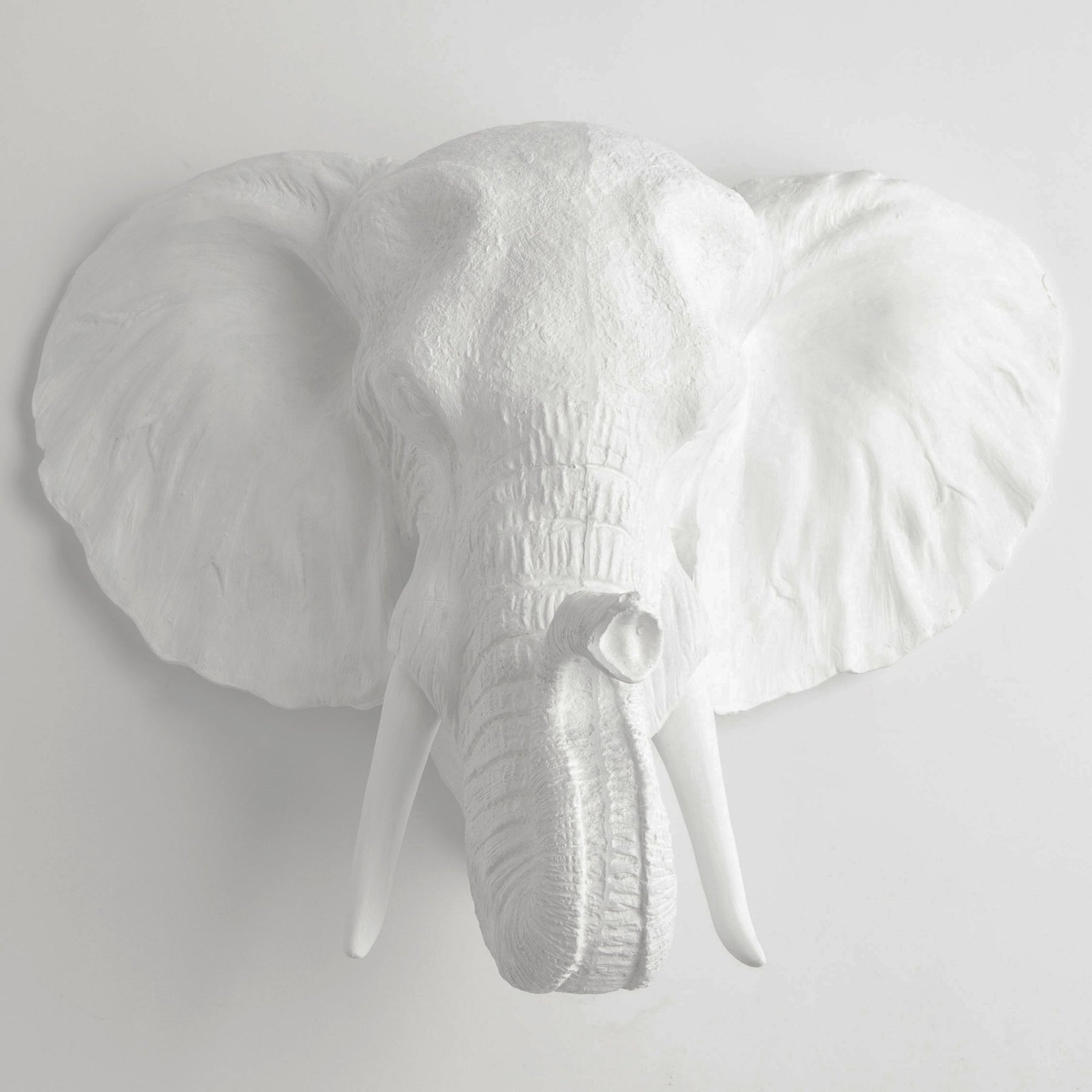 stuffed elephant head wall mount