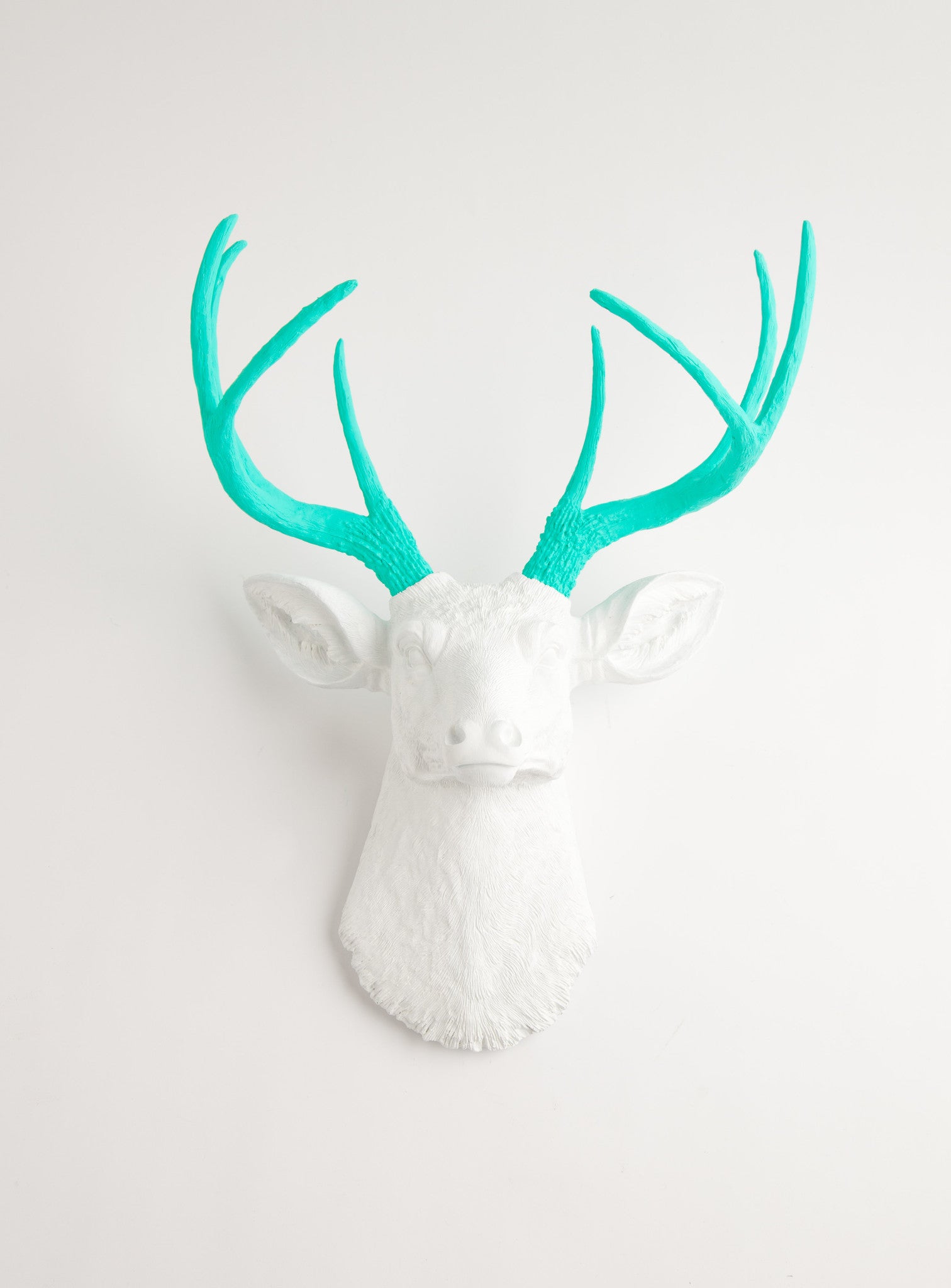 Faux Taxidermy Deer Head Turquoise Antlers, The Oleg Faux Taxidermy ...