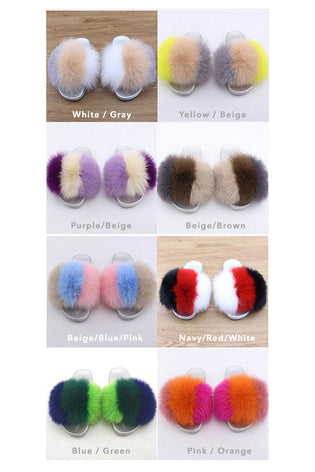 red white and blue fur slides