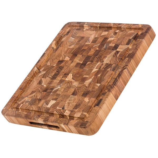 Wood Cutting Board Maple 17x12x1.25 Inches Reversible with Handles and  Juice Groove, Extra Thick Butcher Block Chopping Board Handmade By Ferrum