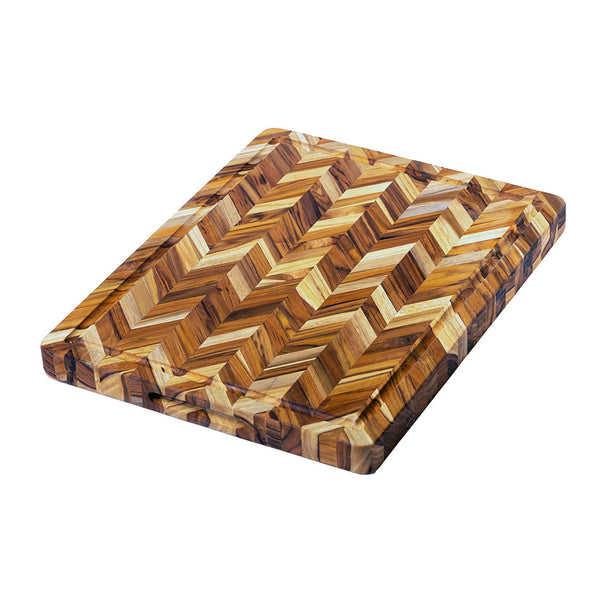 TeakHaus The Scandi Collection Cutting Board, End Grain, No Handles, Rectangular