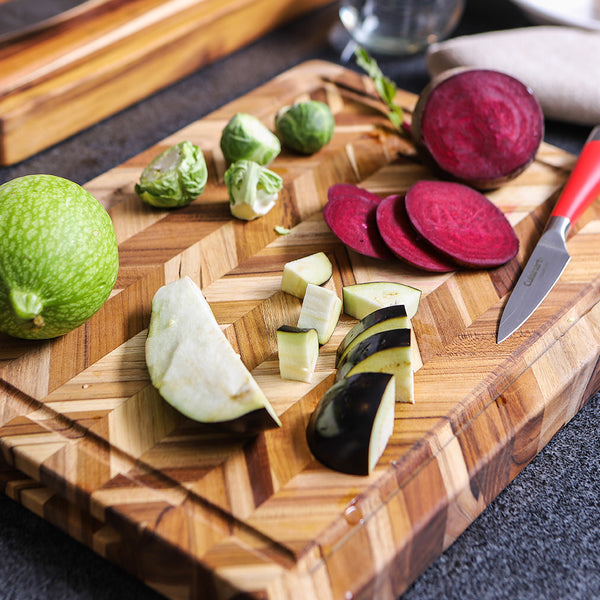 3x2 Superior End-Grain Teak Cutting Board Set - Free Small Board