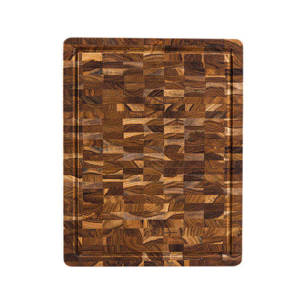 TeakHaus The Scandi Collection Cutting Board, End Grain, No Handles, Rectangular