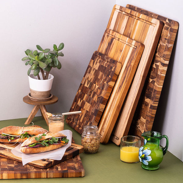 meistar Large End Grain Teak Wood Cutting Board for Kitchen